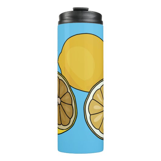 Lemon Cartoon Illustration Thermosbecher (Vorderseite)