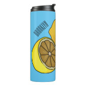 Lemon Cartoon Illustration Thermosbecher (Nach links gedreht)