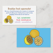 Lemon Cartoon Illustration Visitenkarte (Vorne/Hinten)