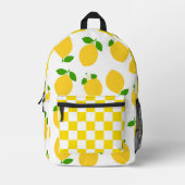 Lemon Checkered Backpack Bedruckter Rucksack (Vorderseite)