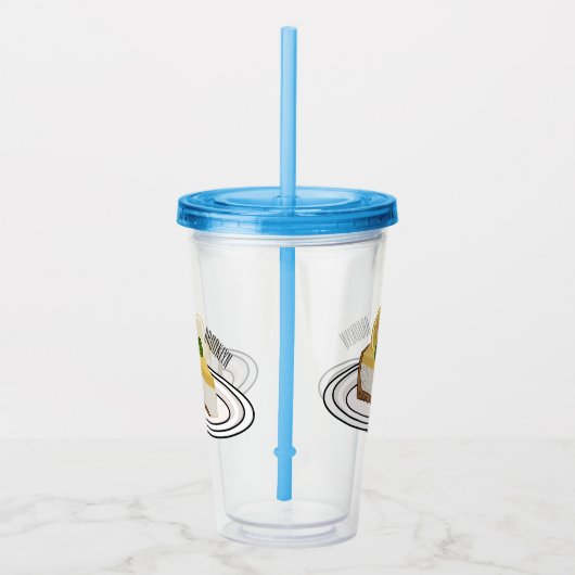 Lemon cheesecake Cartoon Illustration Acryltrinkbecher (Rechts)