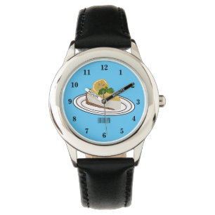 Lemon cheesecake Cartoon Illustration Armbanduhr