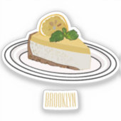 Lemon cheesecake Cartoon Illustration Aufkleber (Vorderseite)