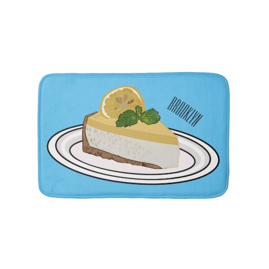 Lemon cheesecake Cartoon Illustration Badematte (Vorderseite)