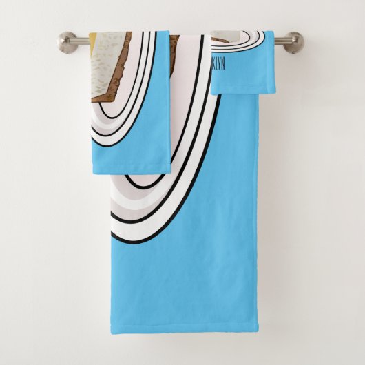 Lemon cheesecake Cartoon Illustration Badhandtuch Set (Insitu)