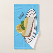 Lemon cheesecake Cartoon Illustration Badhandtuch Set (Handtuch)