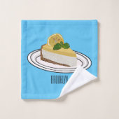 Lemon cheesecake Cartoon Illustration Badhandtuch Set (Waschlappen)