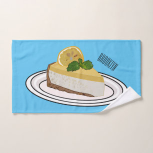 Lemon cheesecake Cartoon Illustration Badhandtuch Set