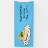 Lemon cheesecake Cartoon Illustration Banner (Vertikal)