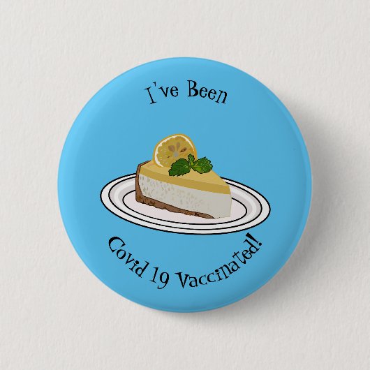 Lemon cheesecake Cartoon Illustration Button (Vorderseite)