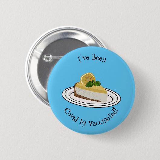 Lemon cheesecake Cartoon Illustration Button (Vorne & Hinten)