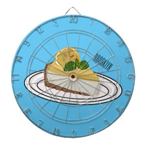 Lemon cheesecake Cartoon Illustration Dartscheibe