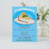 Lemon cheesecake Cartoon Illustration Einladung (Stehend Vorderseite)