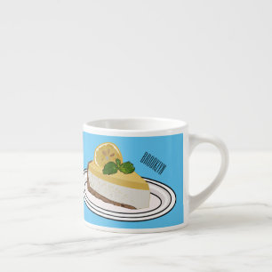Lemon cheesecake Cartoon Illustration Espressotasse