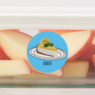 Lemon cheesecake Cartoon Illustration Etiketten