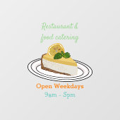 Lemon cheesecake Cartoon Illustration Fensteraufkleber (Blatt)
