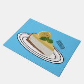 Lemon cheesecake Cartoon Illustration Fußmatte (Schrägansicht)