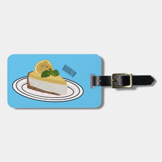 Lemon cheesecake Cartoon Illustration Gepäckanhänger (Vorderseite horizontal)