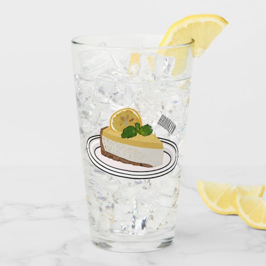Lemon cheesecake Cartoon Illustration Glas (Rückseite Ice)