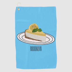 Lemon cheesecake Cartoon Illustration Golfhandtuch