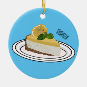Lemon cheesecake Cartoon Illustration Keramik Ornament