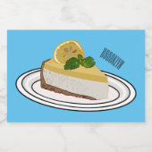 Lemon cheesecake Cartoon Illustration Lebensmitteletikett (Einzelnes Label)