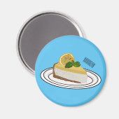 Lemon cheesecake Cartoon Illustration Magnet (Vorderseite/Rückseite)