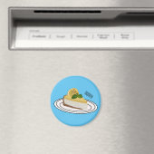 Lemon cheesecake Cartoon Illustration Magnet (In Situ (Geschirrspüler))