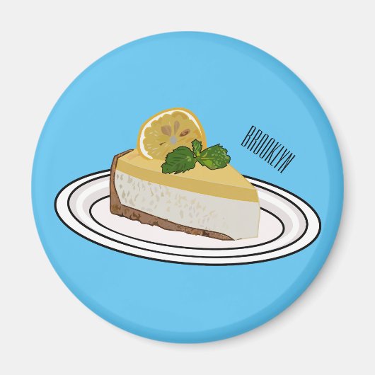Lemon cheesecake Cartoon Illustration Magnet (Vorne)