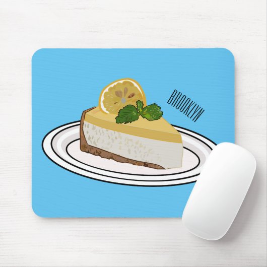 Lemon cheesecake Cartoon Illustration Mousepad (Mit Mouse)