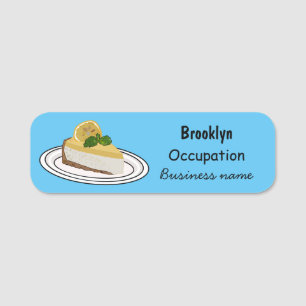 Lemon cheesecake Cartoon Illustration Namensschild