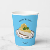 Lemon cheesecake Cartoon Illustration Pappbecher (Rückseite)