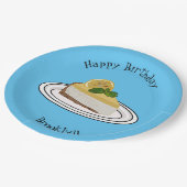 Lemon cheesecake Cartoon Illustration Pappteller (Schrägansicht)