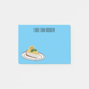 Lemon cheesecake Cartoon Illustration Post-it Klebezettel