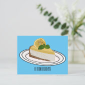 Lemon cheesecake Cartoon Illustration Postkarte (Stehend Vorderseite)