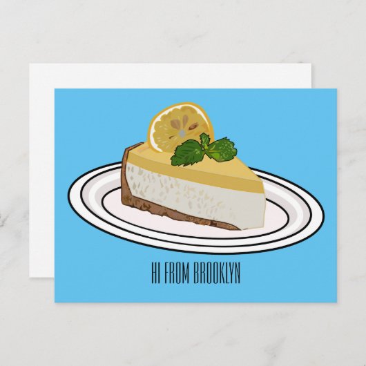 Lemon cheesecake Cartoon Illustration Postkarte (Vorne/Hinten)