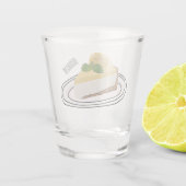 Lemon cheesecake Cartoon Illustration Schnapsglas (Rückseite)