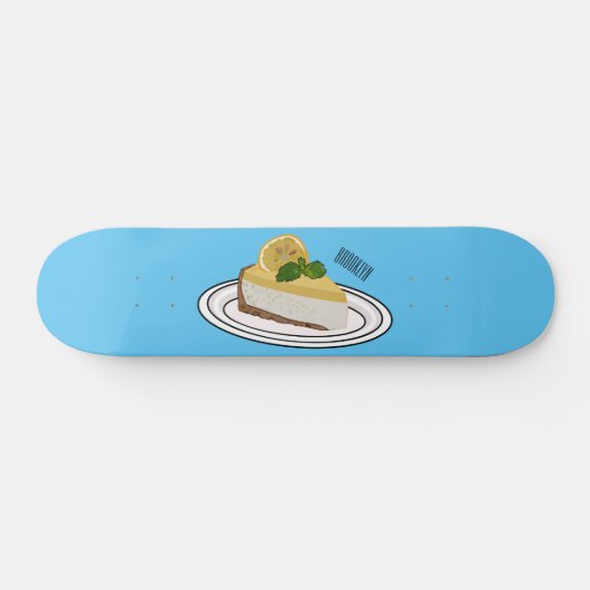 Lemon cheesecake Cartoon Illustration Skateboard (Horizontal)