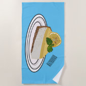 Lemon cheesecake Cartoon Illustration Strandtuch (Vorderseite)