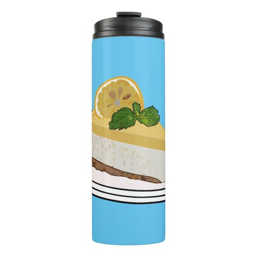 Lemon cheesecake Cartoon Illustration Thermosbecher (Vorderseite)