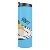 Lemon cheesecake Cartoon Illustration Thermosbecher (Nach rechts gedreht)