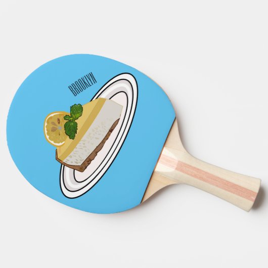 Lemon cheesecake Cartoon Illustration Tischtennis Schläger (Seitenansicht)