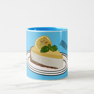 Lemon cheesecake Cartoon Illustration Zweifarbige Tasse