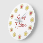 Lemon Cherry Danish Pastry Kitchen Bakery Große Wanduhr (Winkel)