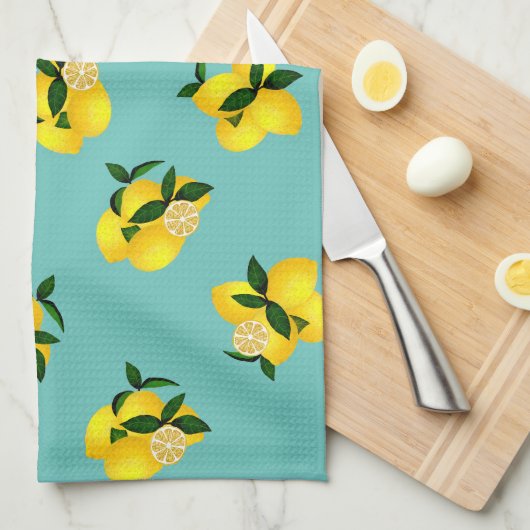 Lemon Chic Aqua Geschirrtuch (Viertel Falte)
