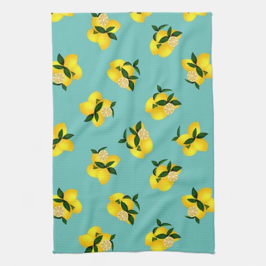 Lemon Chic Aqua Geschirrtuch (Vertikal)