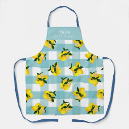 Lemon Chic Blue Gingham Schürze