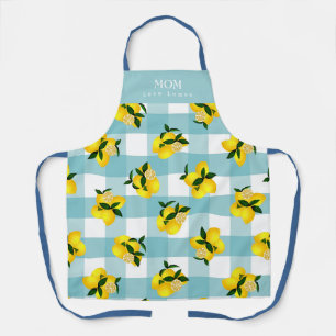 Lemon Chic Blue Gingham Schürze