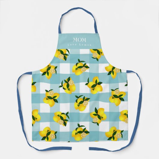 Lemon Chic Blue Gingham Schürze (Vorderseite)