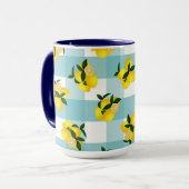 Lemon Chic Blue Gingham Tasse (Vorderseite Links)